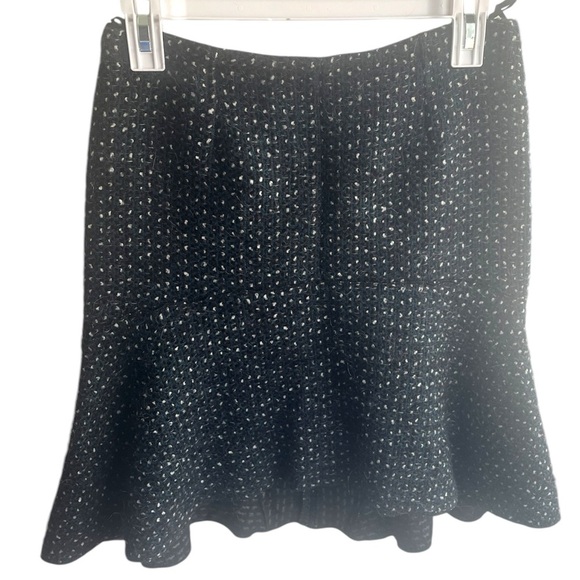 NEW Nina Ricci Black Flared Skirt Tweed Career Wear Party Cocktail Mini Skirt XS - Picture 1 of 10